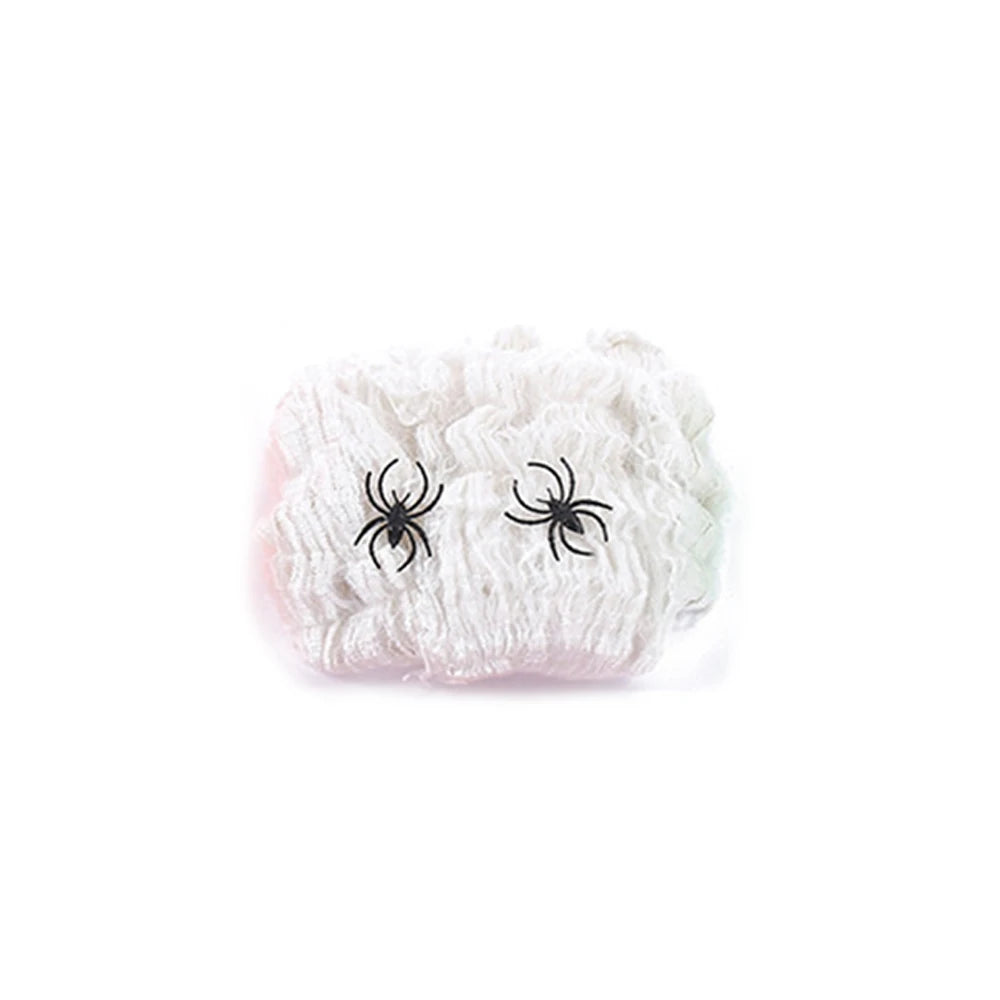 Super Stretch Cobwebs With Fake Spiders