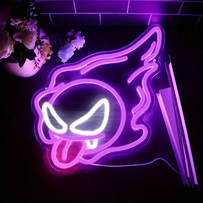 LED Purple Ghost Neon Light for Halloween