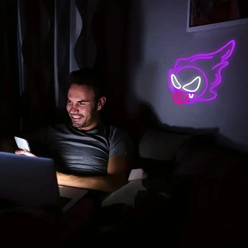 LED Purple Ghost Neon Light for Halloween