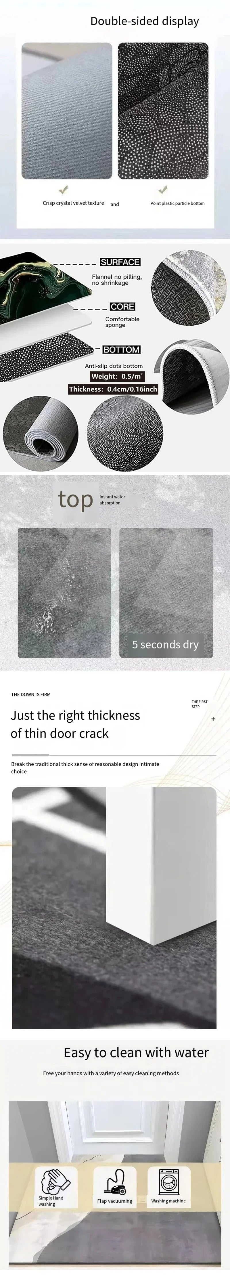 VIKAMA Halloween Decorative Carpet Black Bat Doormat