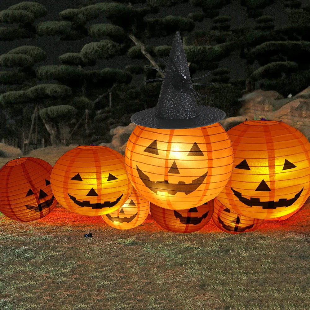 Halloween Pumpkin Lantern Jack O Hanging Paper Lanterns With Lights